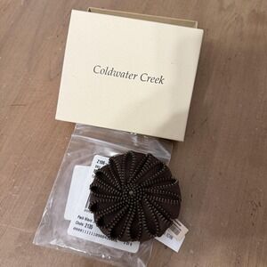 Coldwater Creek Brown Swirl Flower Zipper Pin Brooch One Size No Stone Costume